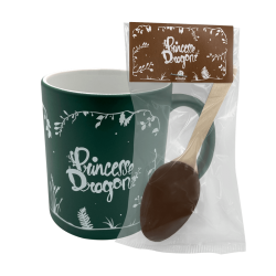 Pack mug « Princesse et Poil » et cuillère « chocolat chaud »