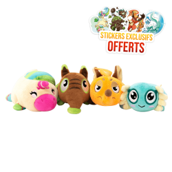Pack 4 peluches Osatopia + 4 stickers exclusifs