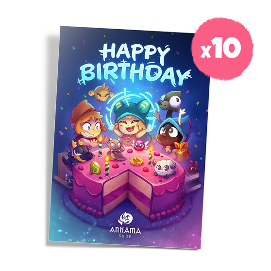 CARTES ANNIVERSAIRE ANKAMA-SHOP  LOT DE 10 