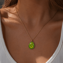 Collier pendentif &ndash; charm Dofus &Eacute;meraude