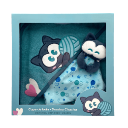 Coffret b&eacute;b&eacute; chacha &ndash; cape de bain et doudou